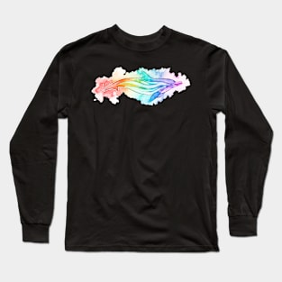 Striped Dolphin rainbow watercolour Long Sleeve T-Shirt